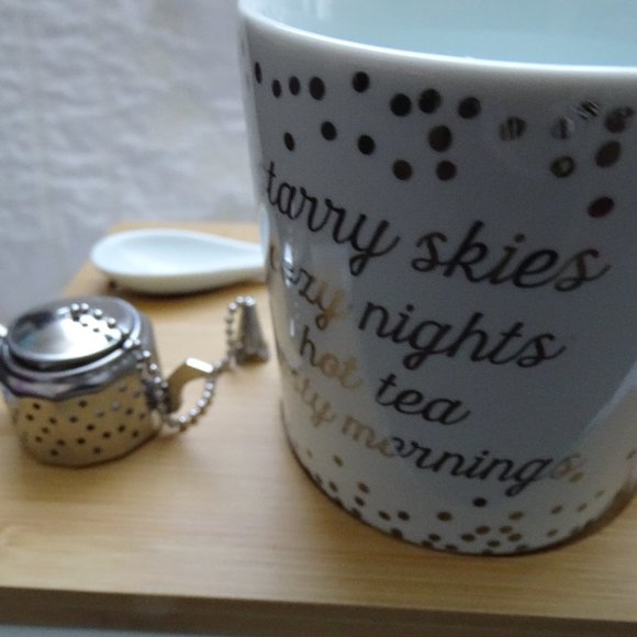 Indigo Starry Skies Cozy Nights Hot Tea Frosty Mornings Tea Set - Picture 4 of 6